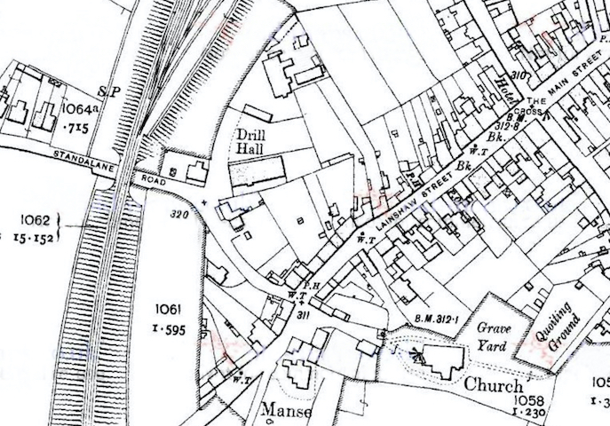 Archived Ordnance Survey map showing location of The Drill hall circa 1910